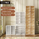 Axyaa Shoe Storage Box: Folding Organizer Rack with Magnetic Clear Door