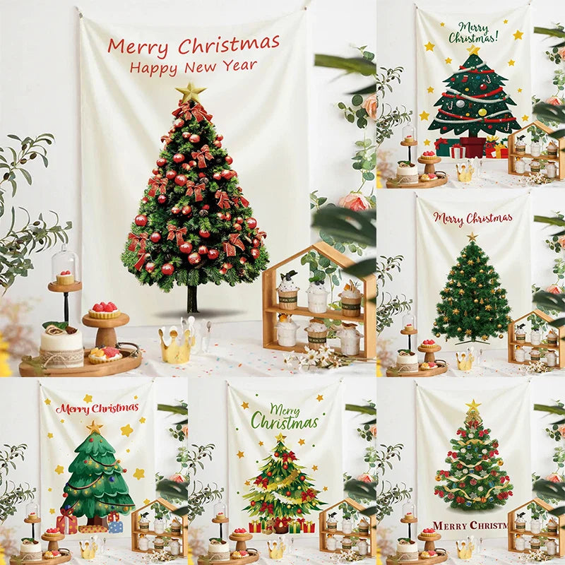 Axyaa Christmas Tree Tapestry Holiday Party Decoration Hanging Cloth Home Décor