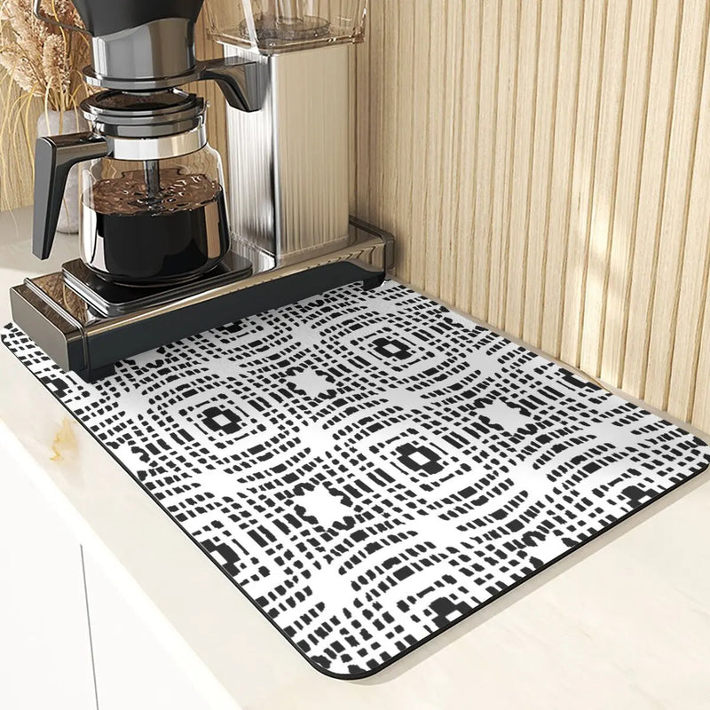 Axyaa Geometric Coasters Set of 4 Black White Dining Table Placemats Mats