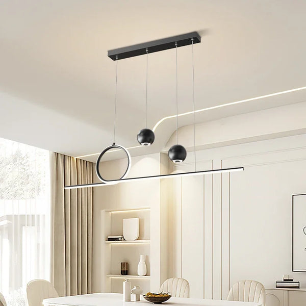 Axyaa Nordic Black/White 120cm LED Pendant Chandelier for Dining Room & Kitchen