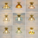 Axyaa Glass Copper LED Ceiling Lights: Modern Nordic Ceiling Lamp for Home Lighting