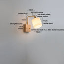 Axyaa Gold Brass Glass LED Wall Sconce Pull Chain Switch Wandleuchte