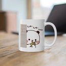 Axyaa Cute Cat Peach Goma Coffee Tea Mug | Ceramic Funny Animal Breakfast Cup