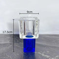 Axyaa Geometric Glass Vase with Artificial Flowers - Modern Decor & Crystal Vases
