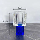 Axyaa Geometric Glass Vase with Artificial Flowers - Modern Decor & Crystal Vases