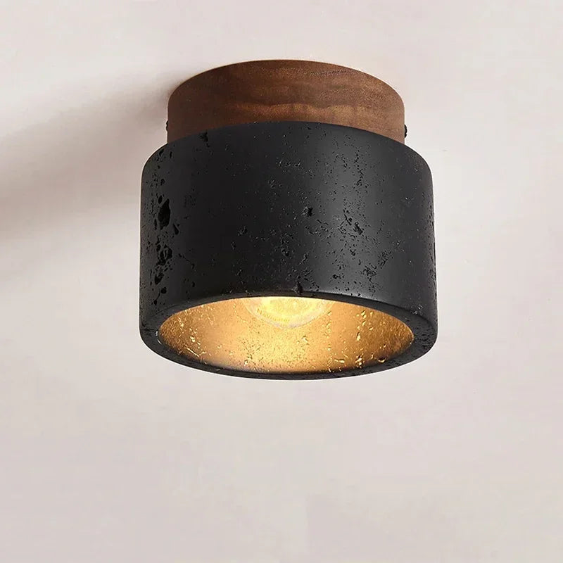 Axyaa Black Cave Stone Ceiling Chandelier for Home Decoration