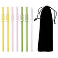 Axyaa Ice-sugar Gourd Glass Straws (8Pcs) - Bar Accessories for Drinks, Smoothies, Juice