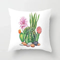 Axyaa Cactus Flower Succulent Plant Pillow Cover - Home Decorative Cushion Cover