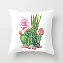 Axyaa Cactus Flower Succulent Plant Pillow Cover - Home Decorative Cushion Cover