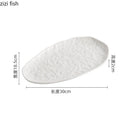 Axyaa Irregular Stone Pattern Ceramic Sushi Fish Plate.