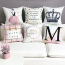 Axyaa Geometric Letters Print Sofa Cushion Cover Home Decor Party Bedding
