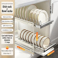 Axyaa Bowl & Plate Storage Rack: Drawer-Type Dish Rack & Draining Box