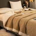 Axyaa Velvet Jacquard Double Layer Blanket Queen Size Warm Plush Bed Throw