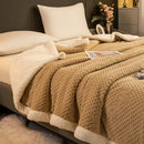Axyaa Velvet Jacquard Double Layer Blanket Queen Size Warm Plush Bed Throw