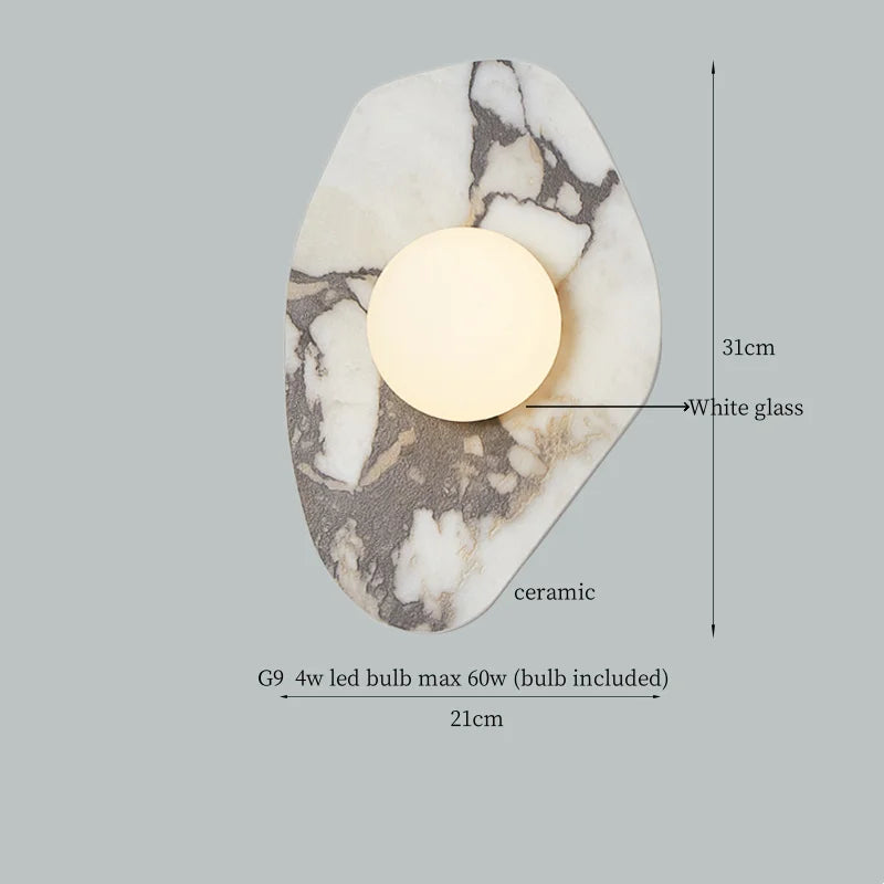 Axyaa Circular Ceramic LED Wall Lights - Nordic Modern Indoor Lighting