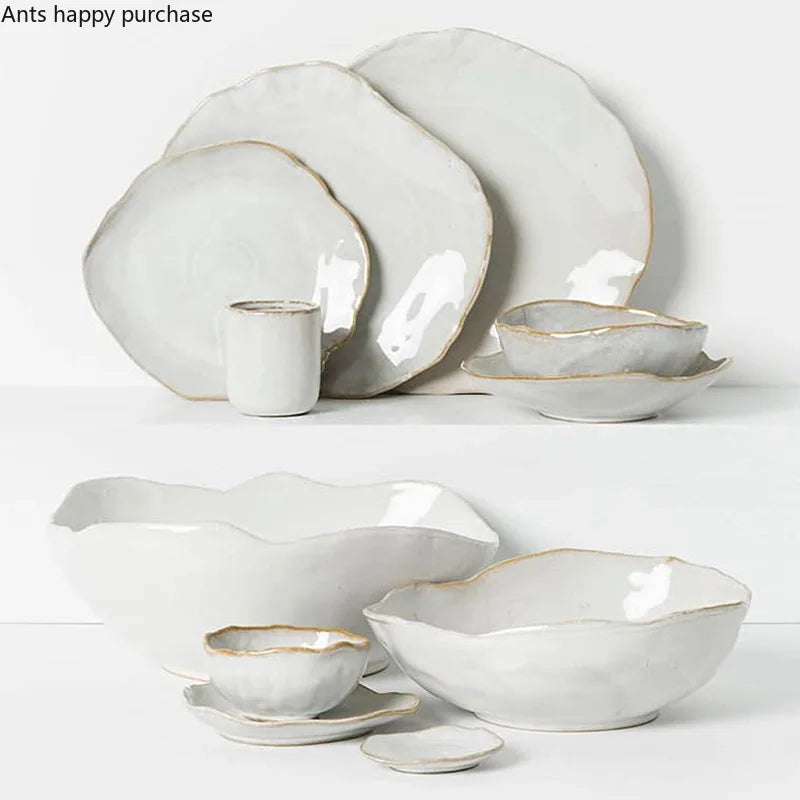 Axya Ceramic Dinnerware Set: Plates, Bowls, and Dishes for Western and Asian Cuisine