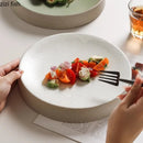 Axyaa Ceramic Cylindrical Plate Set Ideal for Pasta, Desserts, Snacks, Steaks, Sushi, and Molecular Cuisine