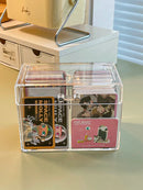 Axyaa Acrylic Card Storage Box for Popmart Cards - Small, Transparent, Self-Printed Organizer
