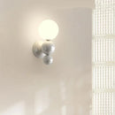 Axyaa LED Wall Light Red Green White Metal Kids Room Sconce White Acrylic Ball