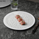 Axyaa Ceramic Bead Dot Dessert Pasta Sushi Plates: Restaurant Molecular Cuisine Specialty