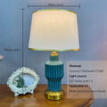Axyaa Modern Blue Ceramics Table Lamp LED Vintage Simple Creative Bedside Desk Light