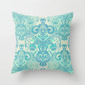 Axyaa Mint Green Geometric Animal Print Pillowcase for Home and Office Decor