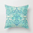 Axyaa Mint Green Geometric Animal Print Pillowcase for Home and Office Decor
