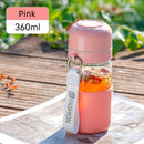 Axyaa Portable Glass Water Cup - Leak-proof & Heat-resisting Drinking Bottle