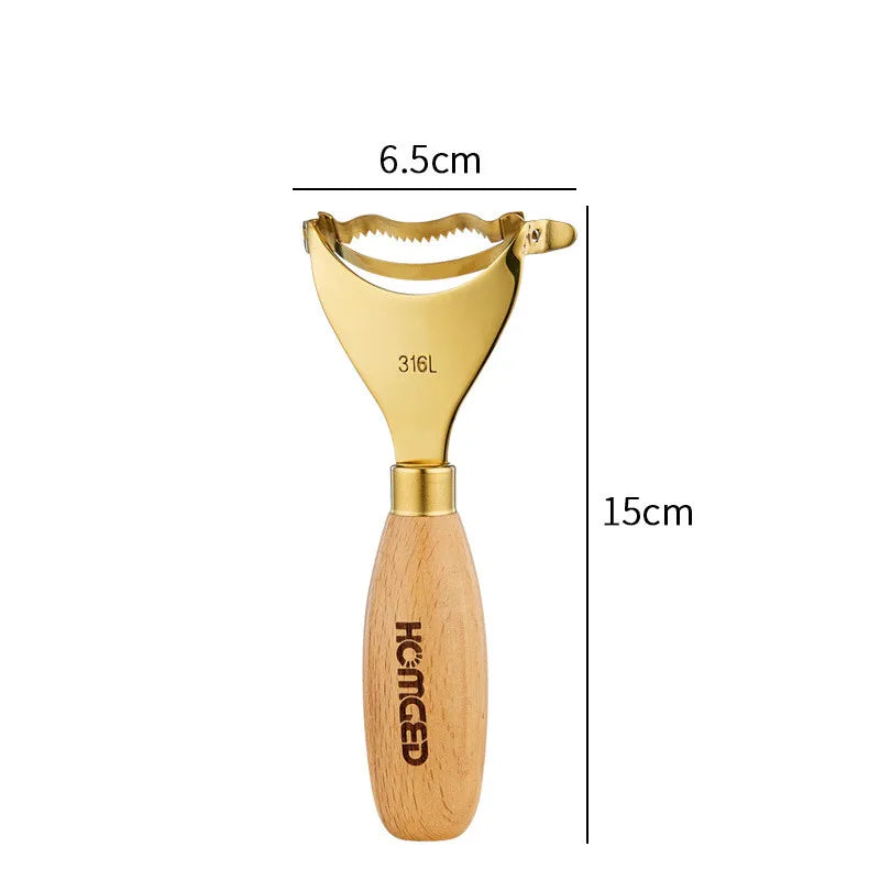 Axyaa Stainless Steel Peeler Corn Separator with Wooden Handle, Home Kitchen Tool