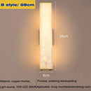 Axyaa Marble Wall Sconce LED Copper Gold Modern Wall Lamp for Bedroom & Hotel