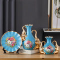 Axyaa Ceramic Flower Vase Set - Modern European Home Decor & Accessories