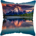 Axyaa Moonlit Waterfall Mountain Landscape Pillow Covers