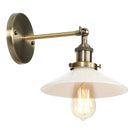 Axyaa White Glass LED Wall Sconce Vintage Industrial Wall Light