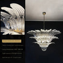 Axyaa Glass Monola Loft Chandelier: Luxury, Modern, Simple Design for Villa Living Room