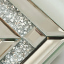 Axyaa Silver Glass Desk Clock with Crushed Diamond Edge, 30x9.6x33cm