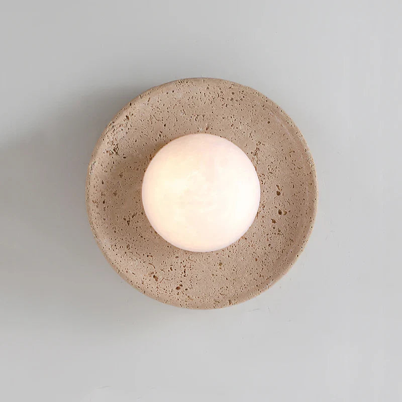 Axyaa Circular LED Stone Wall Sconce Lamp