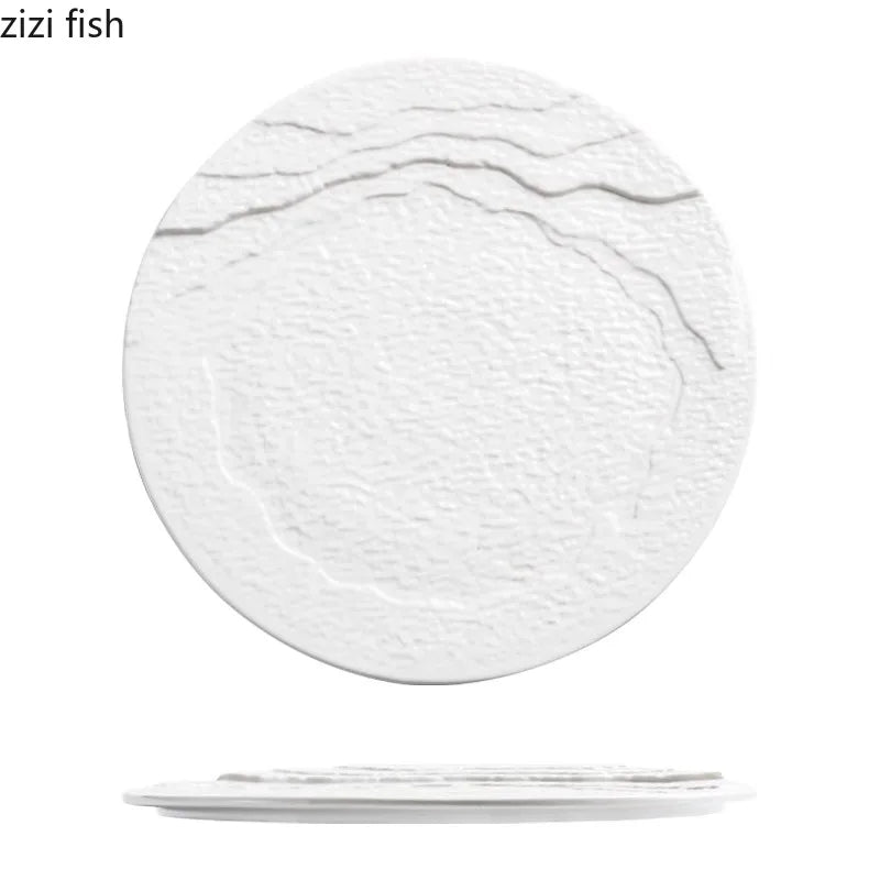 Axya Irregular Texture Ceramic Dinner Plate Set