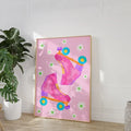 Axyaa Pink Floral Maximalist Art Poster - Modern Boho Print for Home Decor