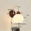 Axyaa Modern White Glass LED Wall Sconce with Pull Chain Switch