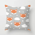 Axyaa Fox Cartoon Pillowcase for Sofa 45*45 Throw Pillow Cover Decoration