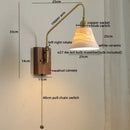 Axyaa LED Glass Copper Wall Sconce Modern Stair Light Fixtures for Home Decor