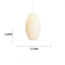 Axyaa Silk Cloth Minimalist Pendant Light White Design Nelson Lamp