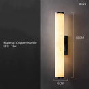 Axyaa Marble Wall Light Black Gold Copper Stone Brass Sconce for Parlor Bedroom