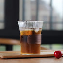 Axyaa 300ML Glass Coffee Mug with Walnut Sleeve and Bamboo Sheet - Japanese Style