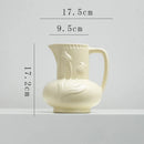 Axyaa Retro Tulip Flower Vase | Porcelain Teapot Relief Design | Home Decoration