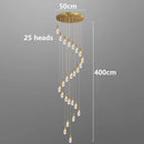Axyaa Crystal Chandelier Stair Pendant Lamp Living Room Interior Lighting