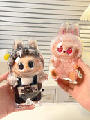 Axyaa Labubu Plush Dolls Display Protective Cover: Portable Transparent Organizer Box