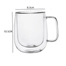 Axyaa Double Wall Glass Cup Set - Heat Resistant Borosilicate Glass Coffee Beer Cups