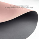 Axyaa Double Sided Oval Faux Leather Placemat Set for Home Decor