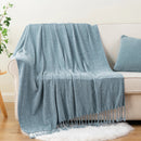 Axyaa Chenille Throw Blanket Fringe Tassels Soft Cozy Knit Sofa Christmas Decor